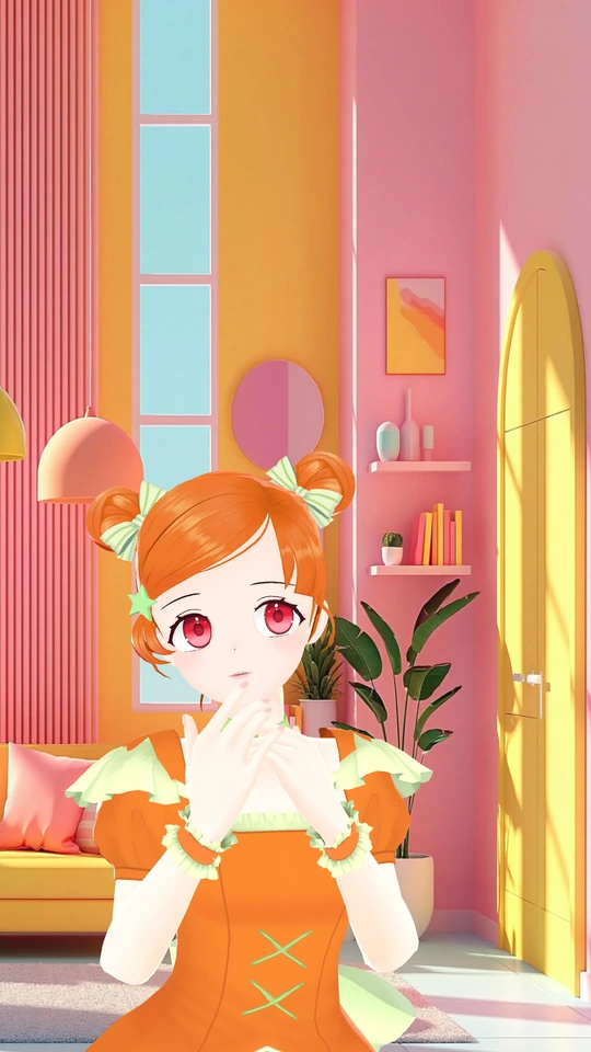 영상통화 화면의 현주 3D 캐릭터